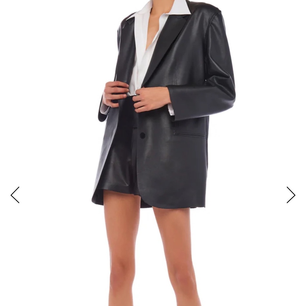 Norma kamali size small Oversized faux leather blazer